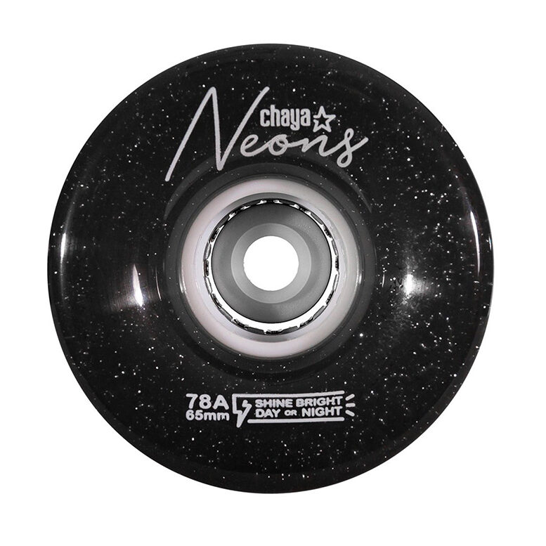 CHAYA NEON 65MM 78A BLACK ROLLER SKATE WHEELS – SET OF 4 CHAYA NEON 65MM 78A BLACK ROLLER SKATE WHEELS – SET OF 4