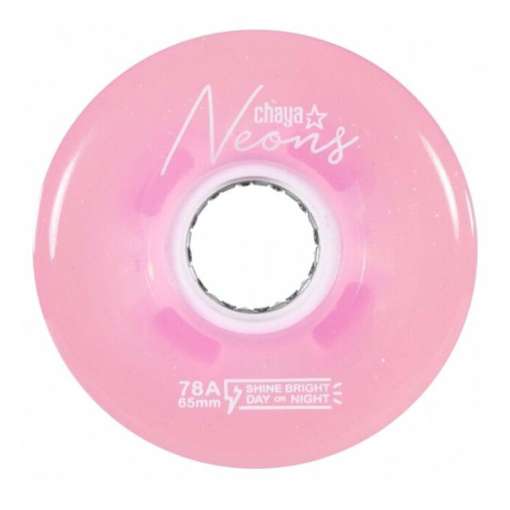 CHAYA NEON 65MM/78A PINK ROLLER SKATE WHEELS – SET OF 4 CHAYA NEON 65MM/78A PINK ROLLER SKATE WHEELS – SET OF 4