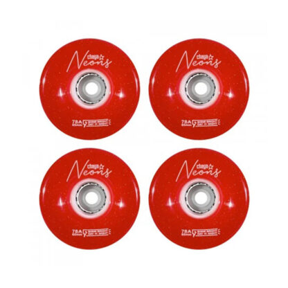 CHAYA NEON 65MM 78A RED ROLLER SKATE WHEELS – SET OF 4