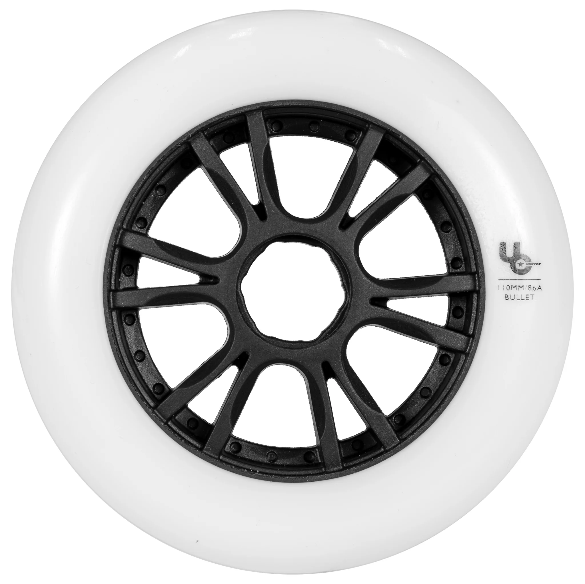 Undercover Team 110mm/88A White Inline Skate Wheels – Set of 6